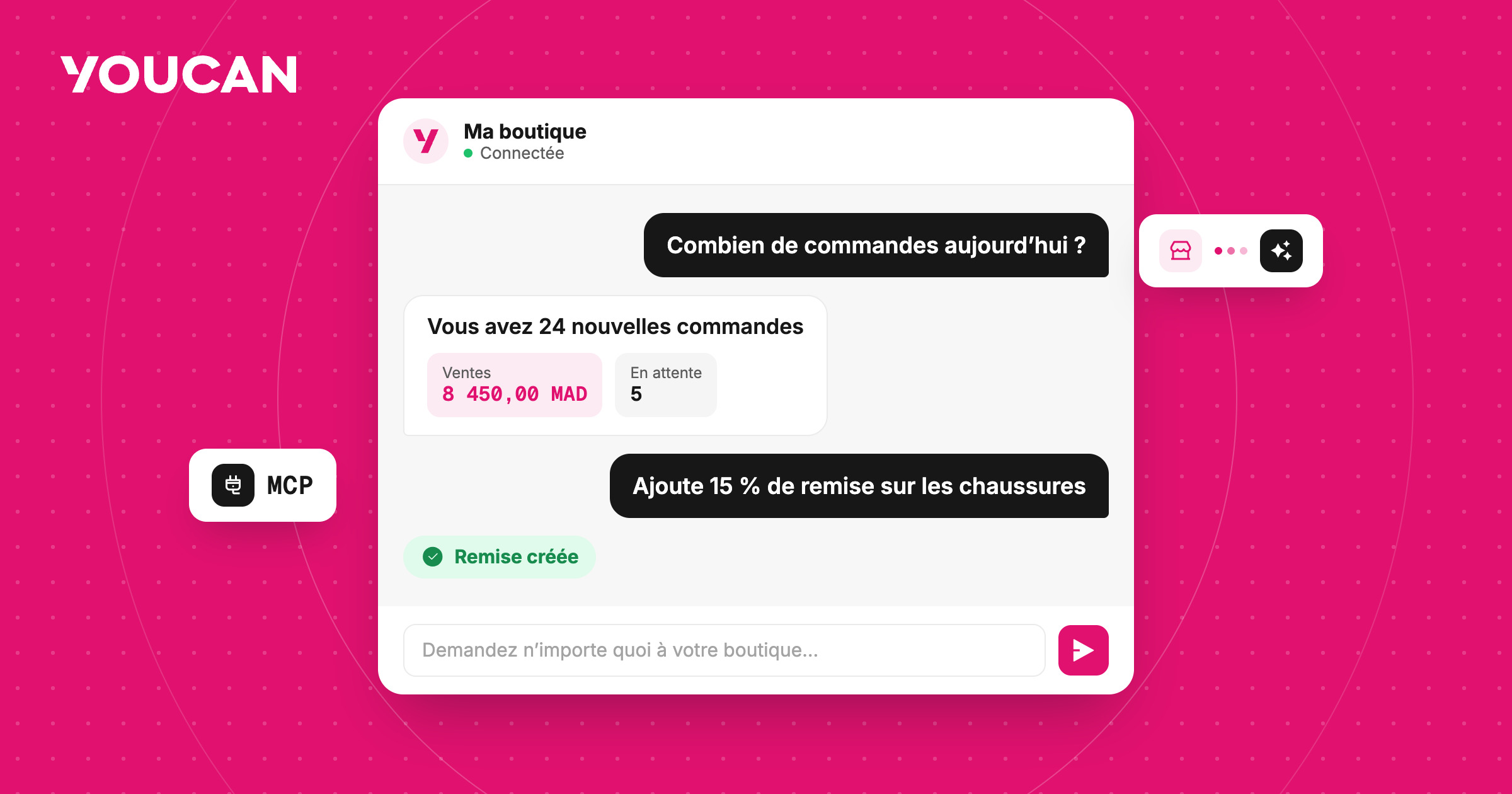 Parlez à votre boutique et demandez-lui ce dont vous avez besoin : découvrez YouCan MCP