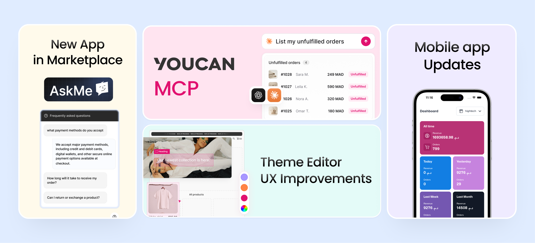 Meet the new AI ways to work with your YouCan store