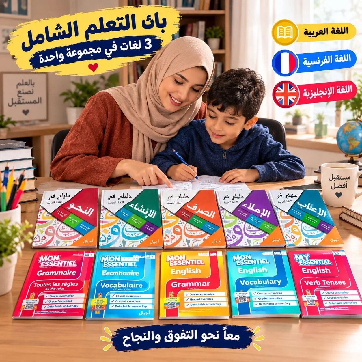 🎓 باك التفوق: 13 كتاب في العربية والفرنسية والإنجليزية 📚