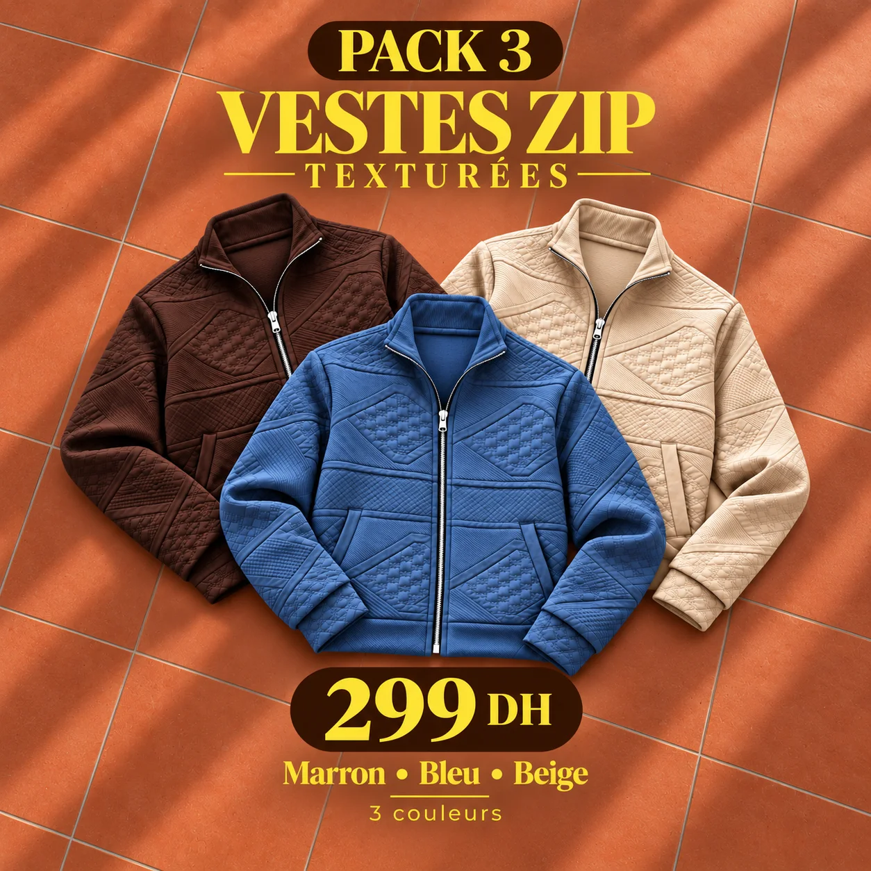 Pack 3 Vestes Zip
