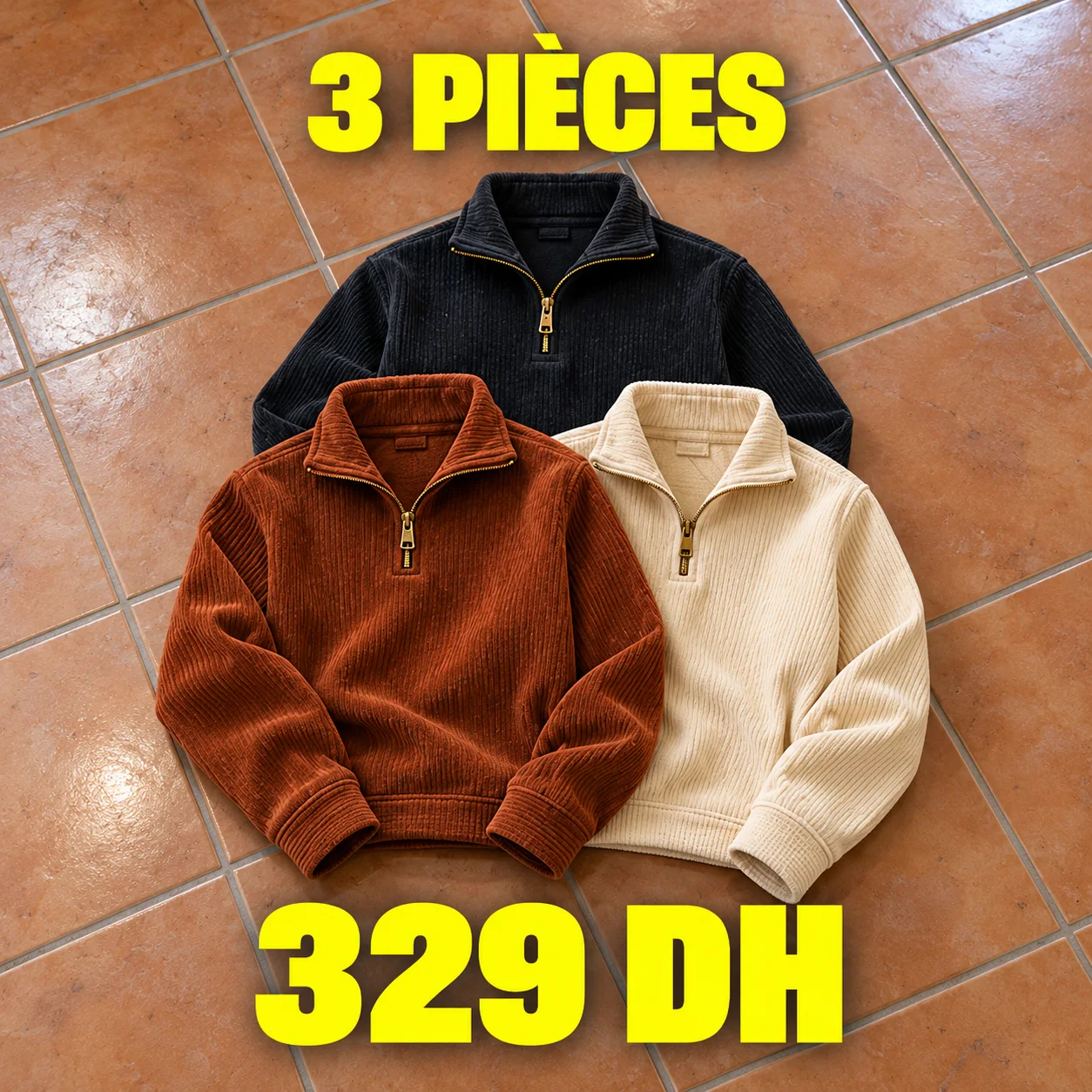 Pack de 3 Quarter-zips