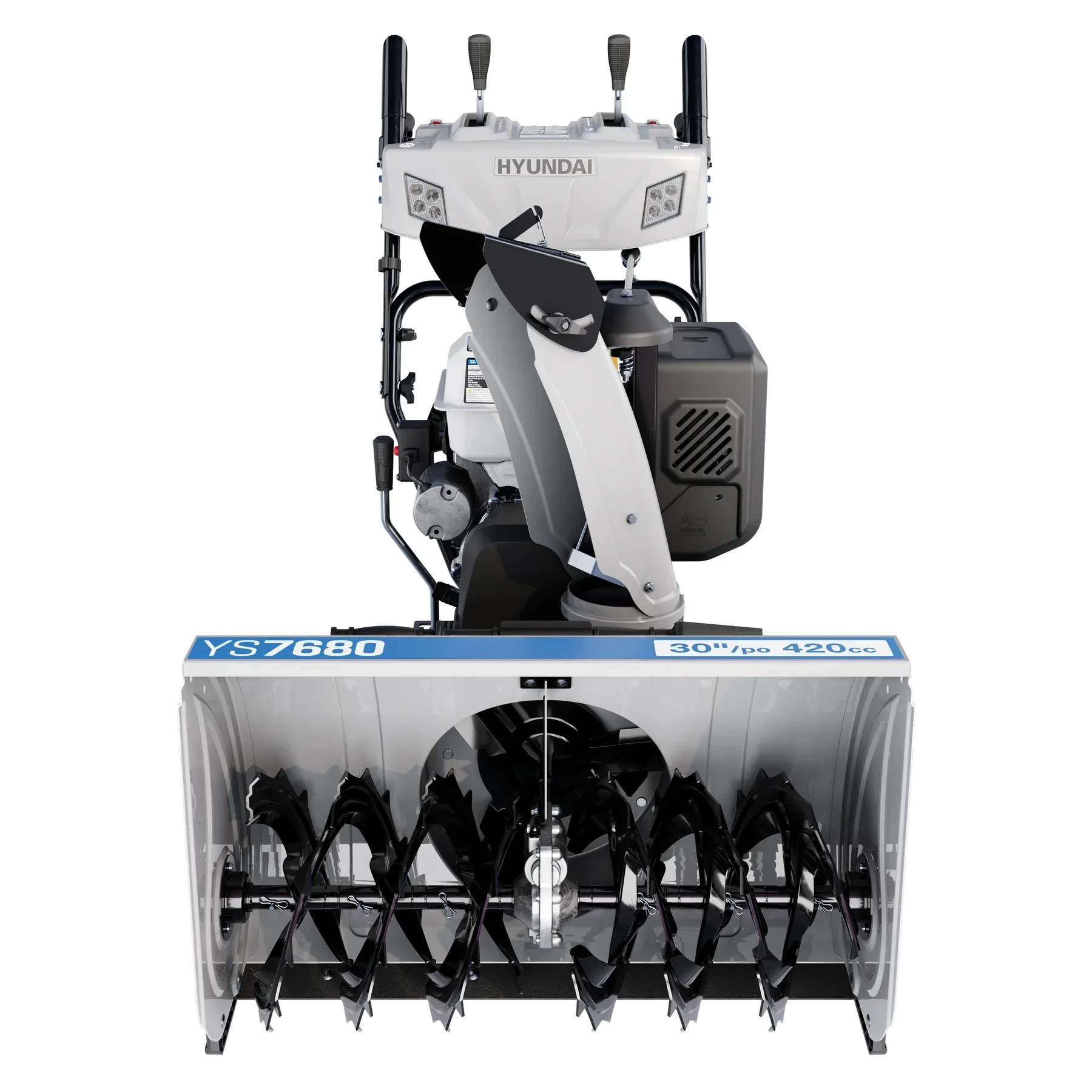 Hyundai YS7680 30 in. 420cc Two-Stage Tracked Electric Start Gas Snow Blower with Power Steering M02387
