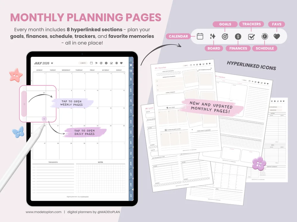 2026-2027 Planner DENIM Tabs