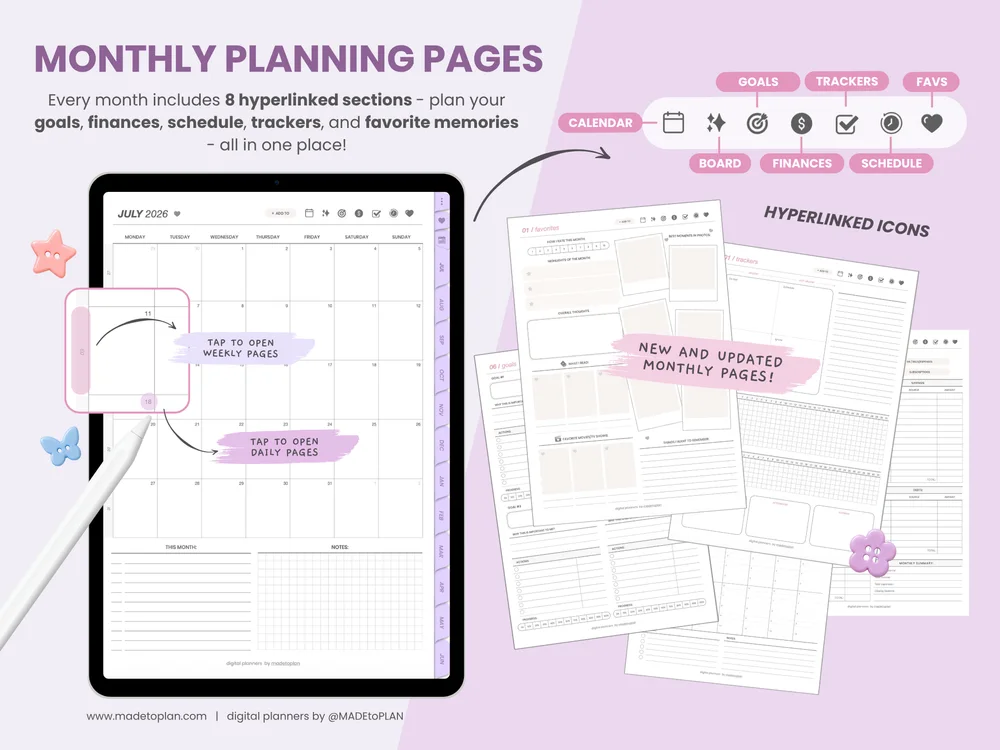 2026-2027 Planner LILAC Tabs