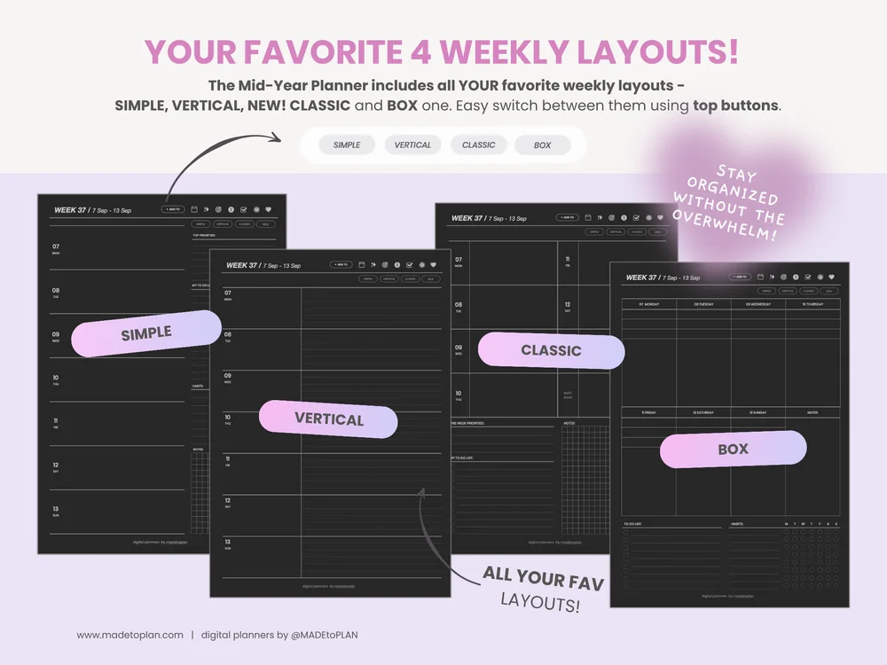 2026-2027 Planner DARK MODE