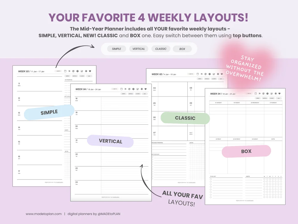 2026-2027 Planner LILAC Tabs