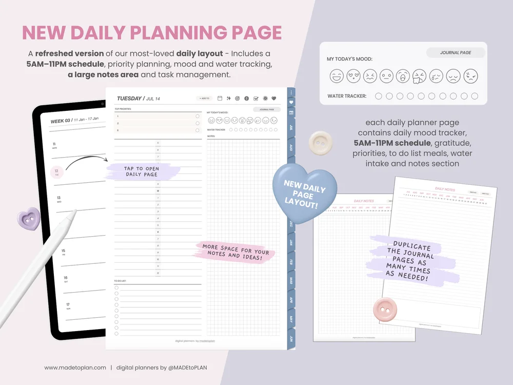 2026-2027 Planner DENIM Tabs