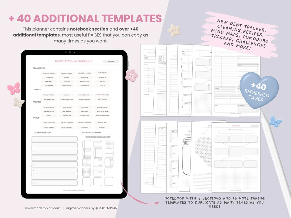 2026-2027 Planner DENIM Tabs