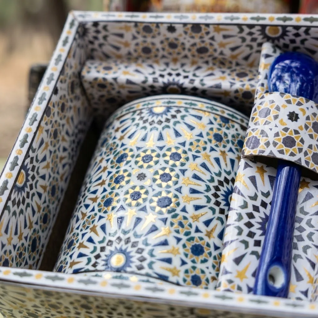 Coffret tasse Marociane - Designe Zellige Bleu