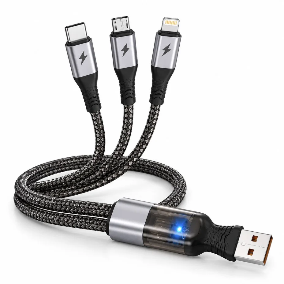 كابل NOVA C-03 — 3 في 1 بقوة 100W