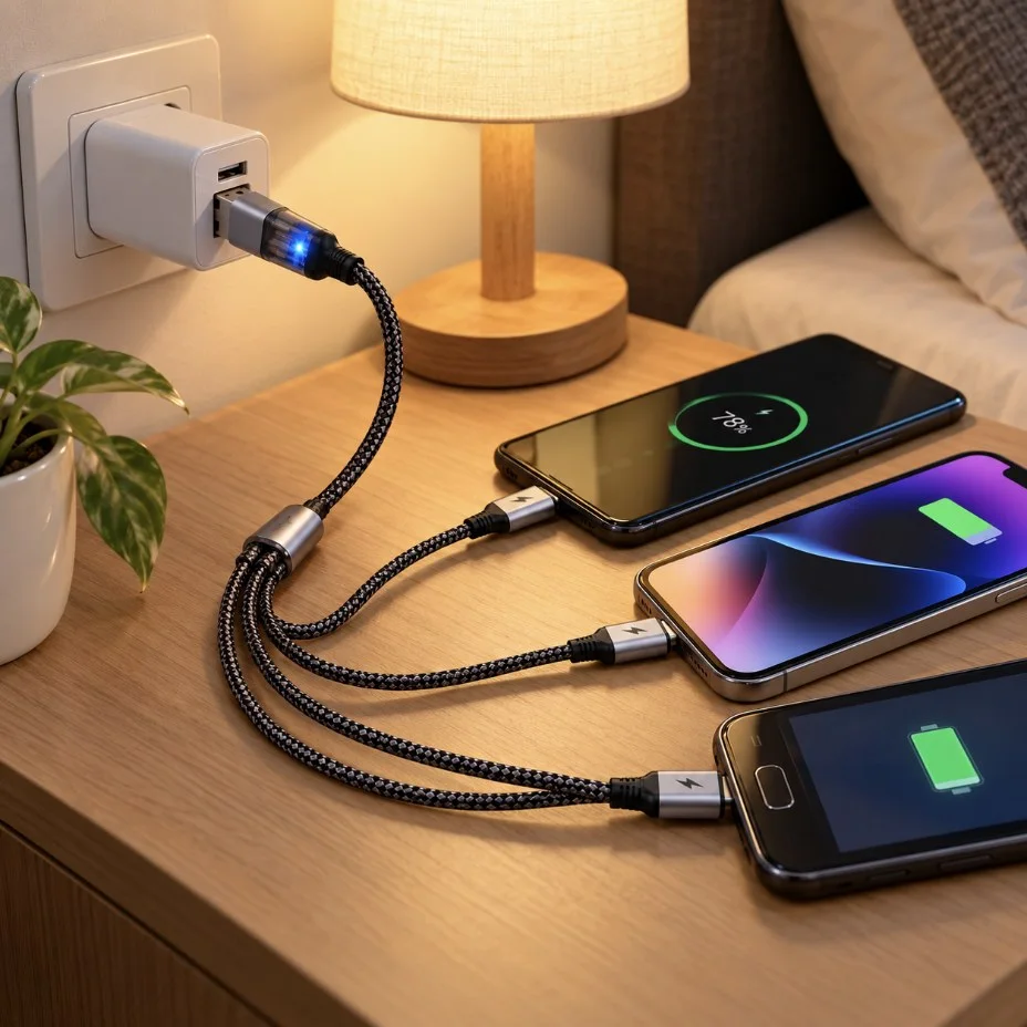كابل NOVA C-03 — 3 في 1 بقوة 100W