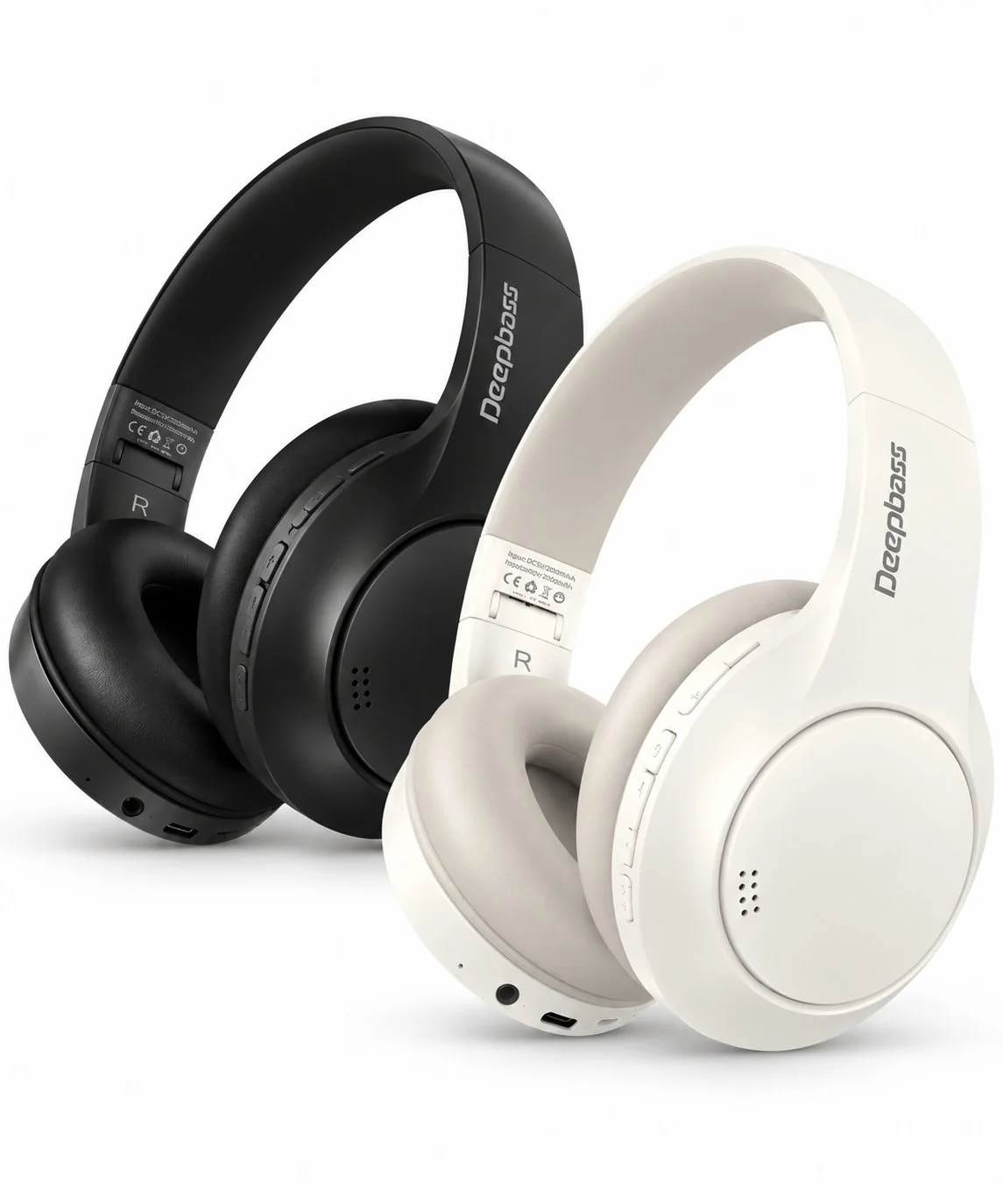 سماعة Deepbass R21 باللون الأسود والأبيض
