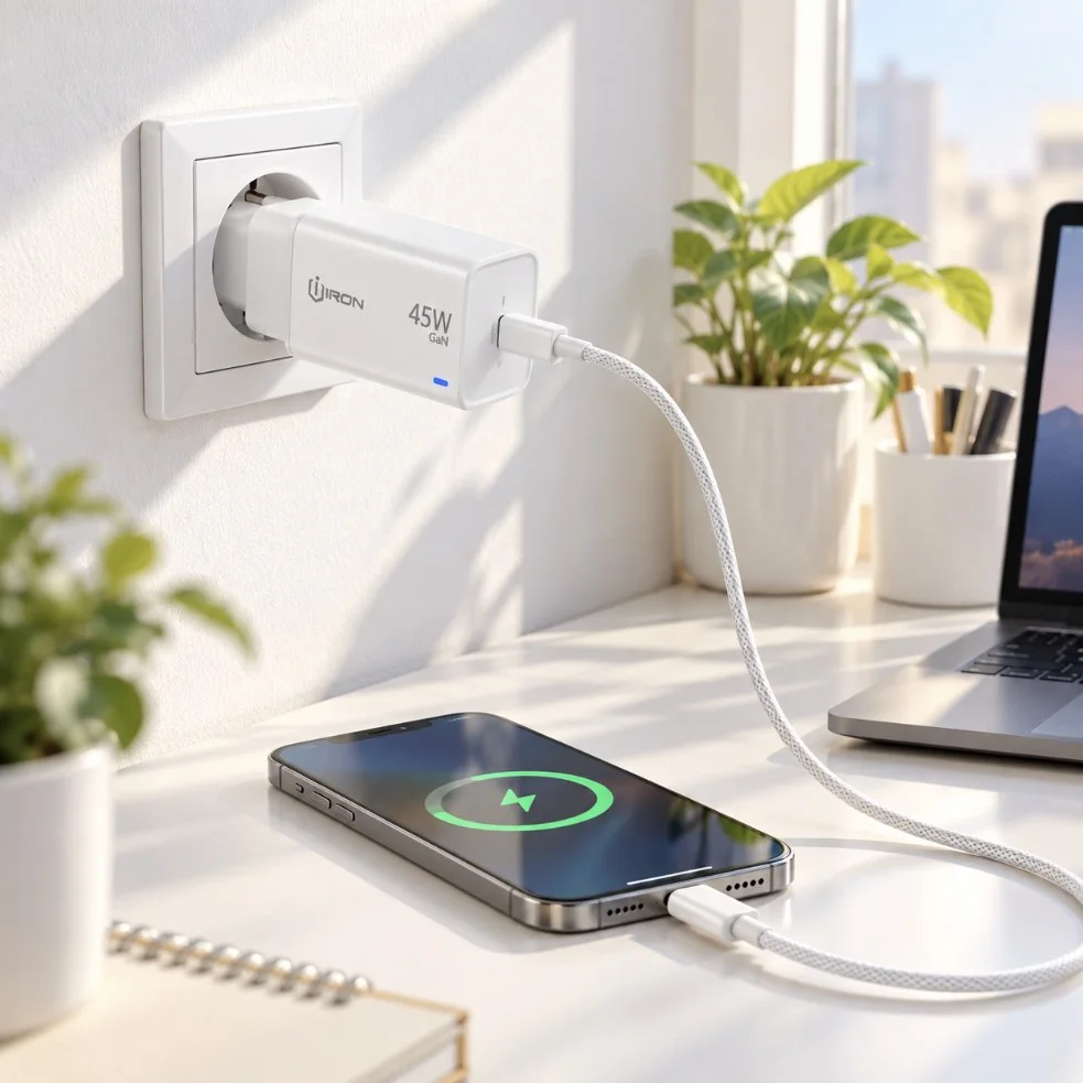 شاحن IRON IR-C200 – Chargeur GaN 45W PD