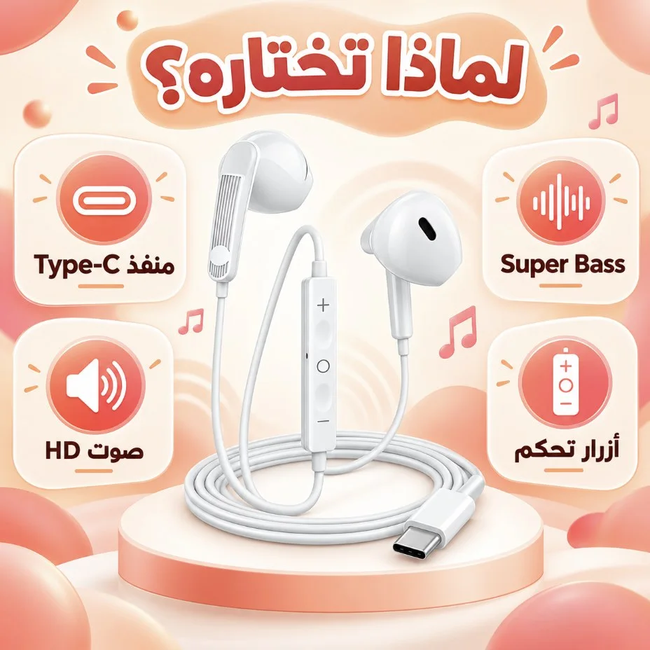 سماعات سلكية IRON ER-09 – Écouteurs Type-C