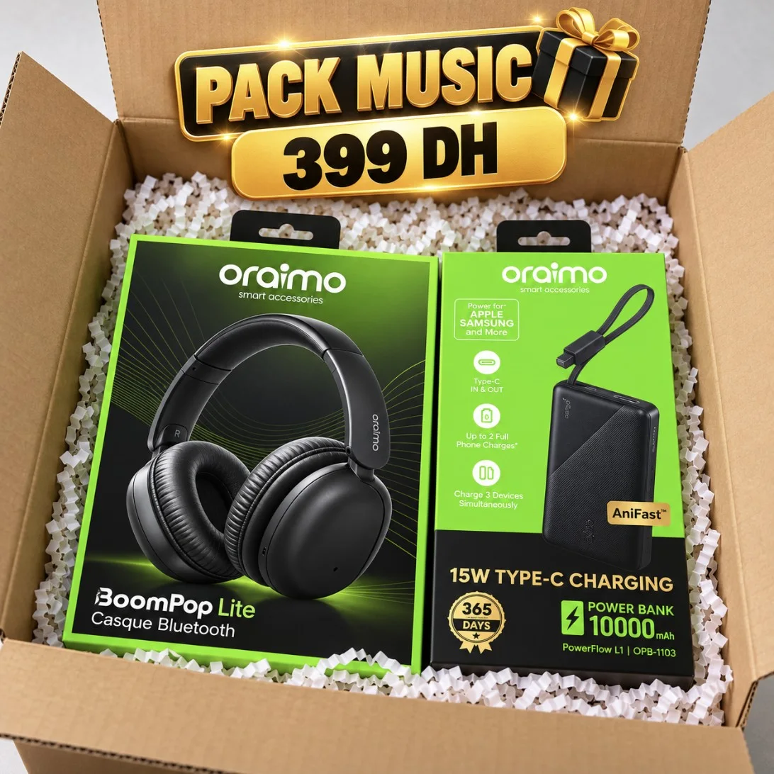 باك الموسيقى oraimo: سماعة BoomPop Lite وباور بانك PowerFlow L1 10000mAh