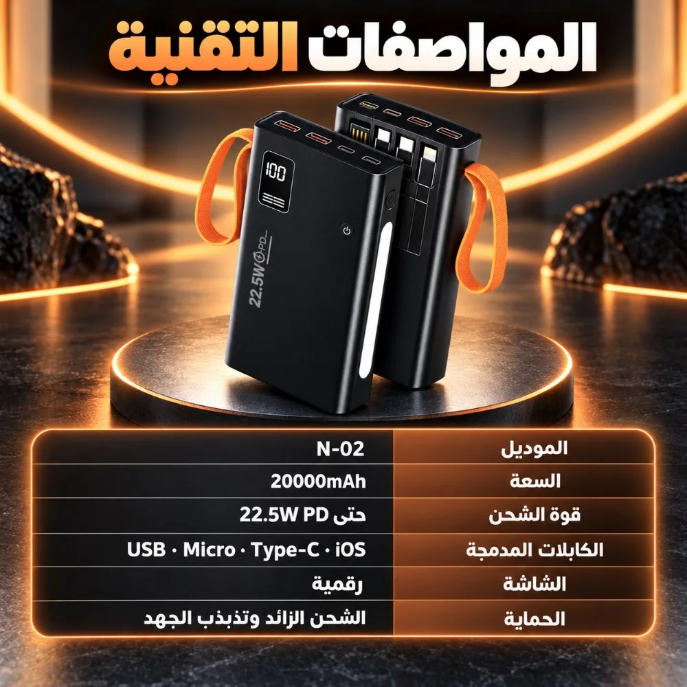 المواصفات التقنية لباور بانك N-02
