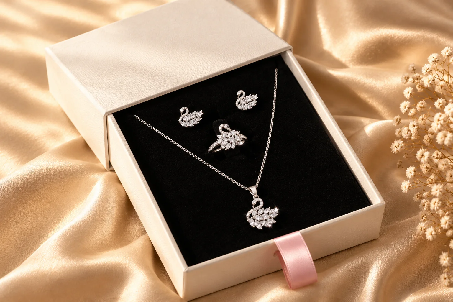 Ensemble Bijoux Élégance – Collection Swan ✨