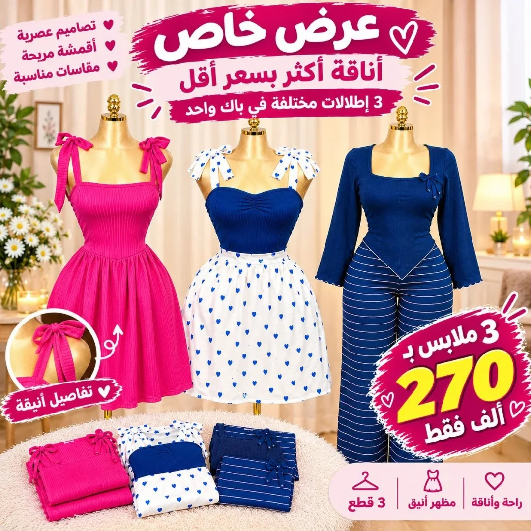 ثلاث  اطلالات مختلفة في باك واحد