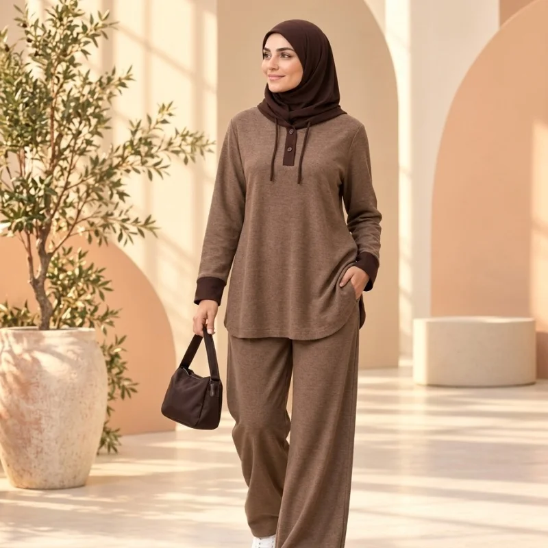 Ensemble Fluide à hijab intégré