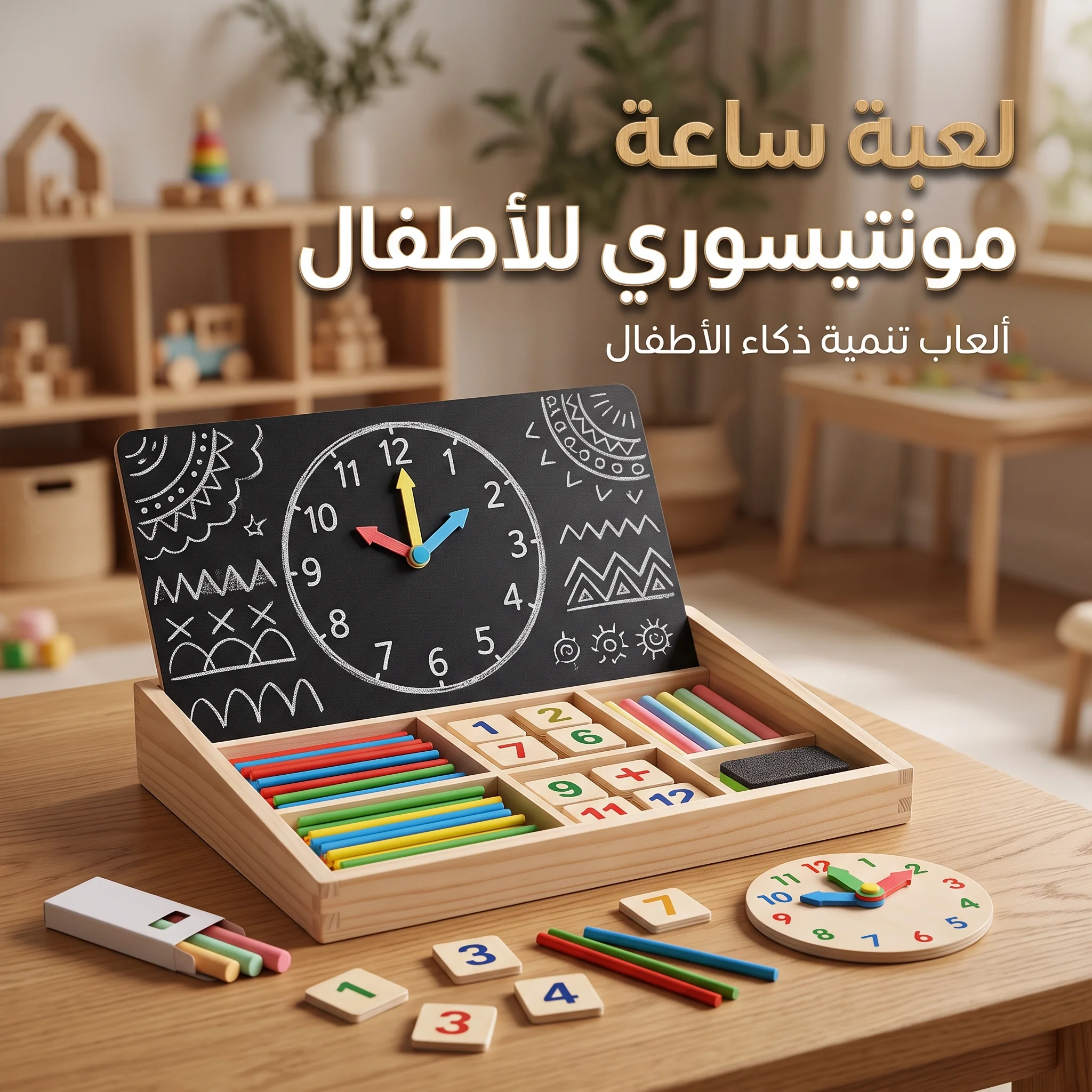 ساعة مونتيسوري التعليمية للأطفال