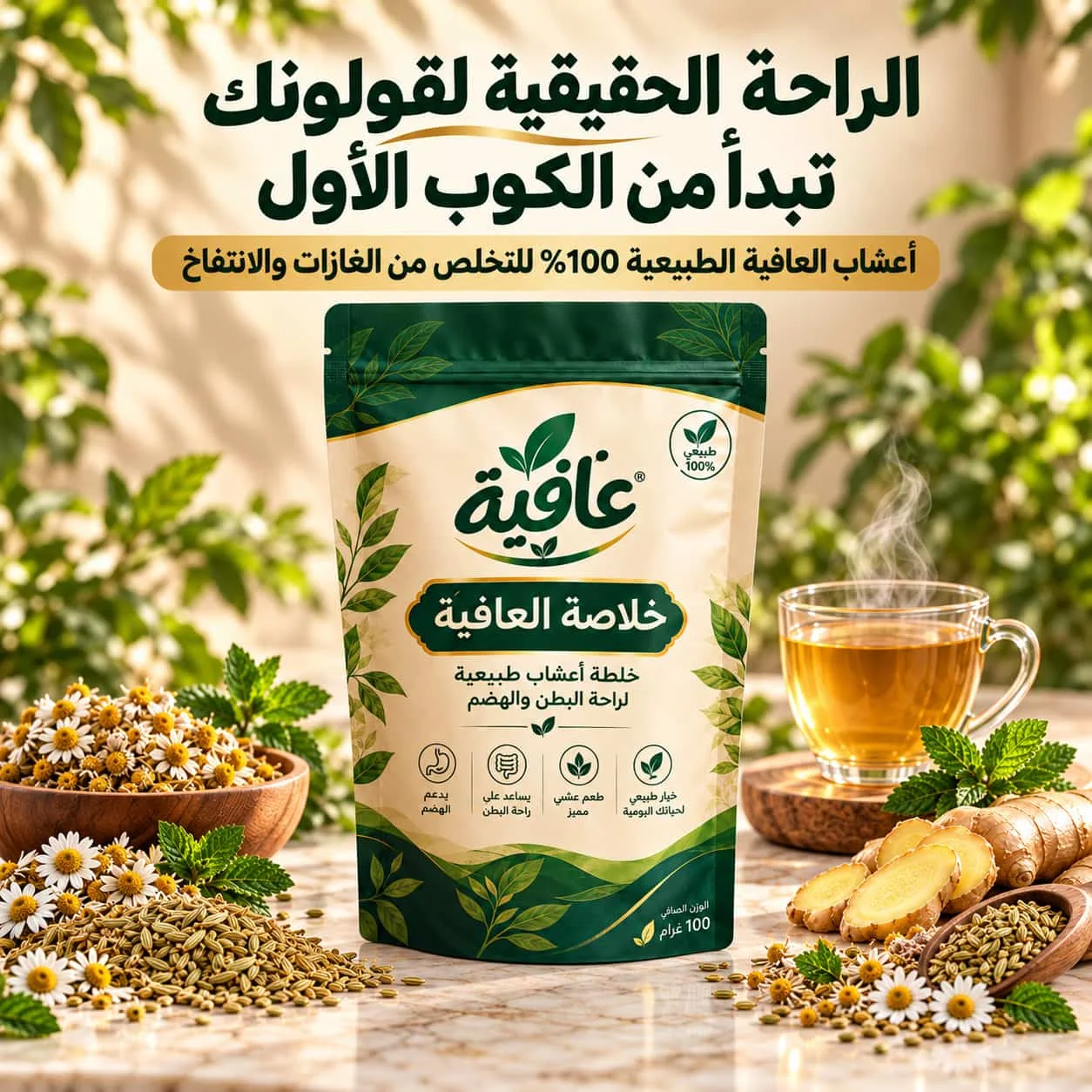 خلطة العافية الطبيعية… راحة لبطنك وهضم أخف كل يوم 🌿