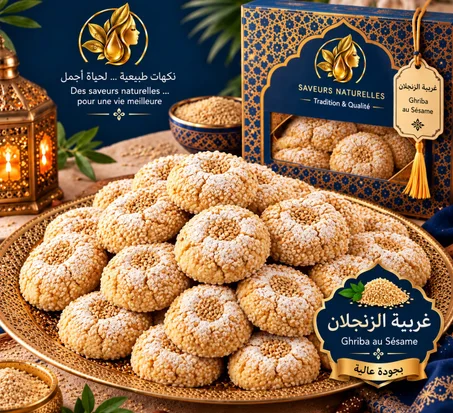 غريبة بالزنجلان   Ghriba au sésame