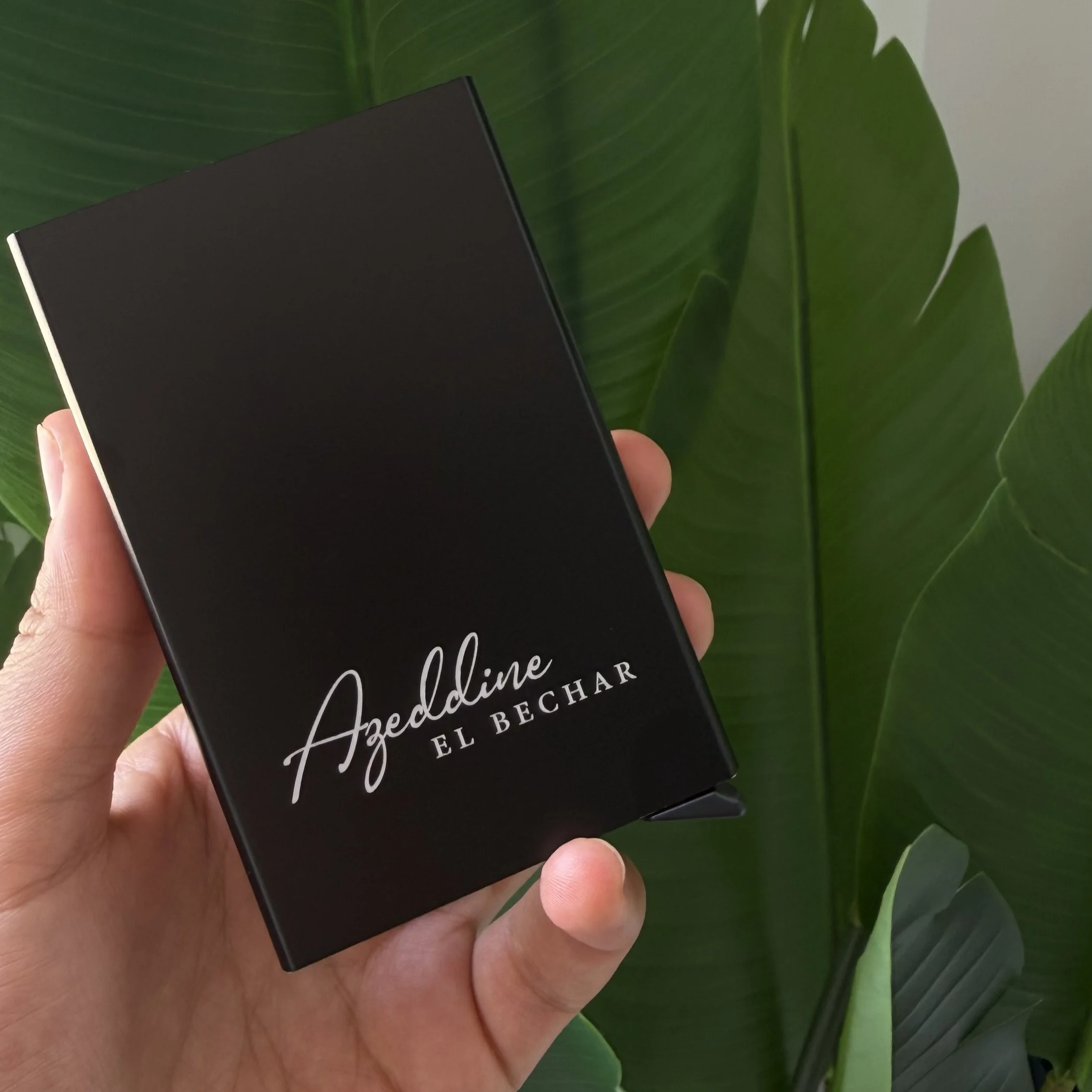 Porte-cartes Magnétique Noir Personnalisé