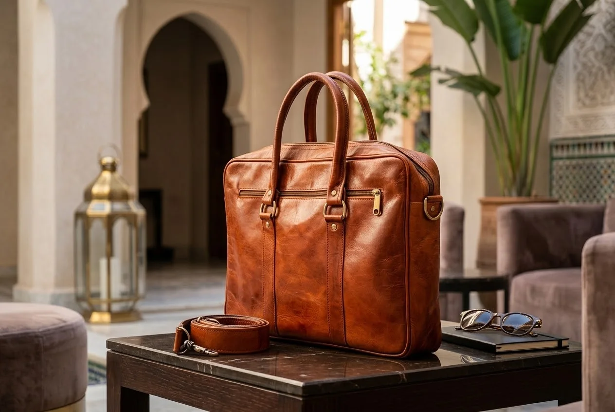 Sac en Cuir de chèvre véritable , naturel ✨