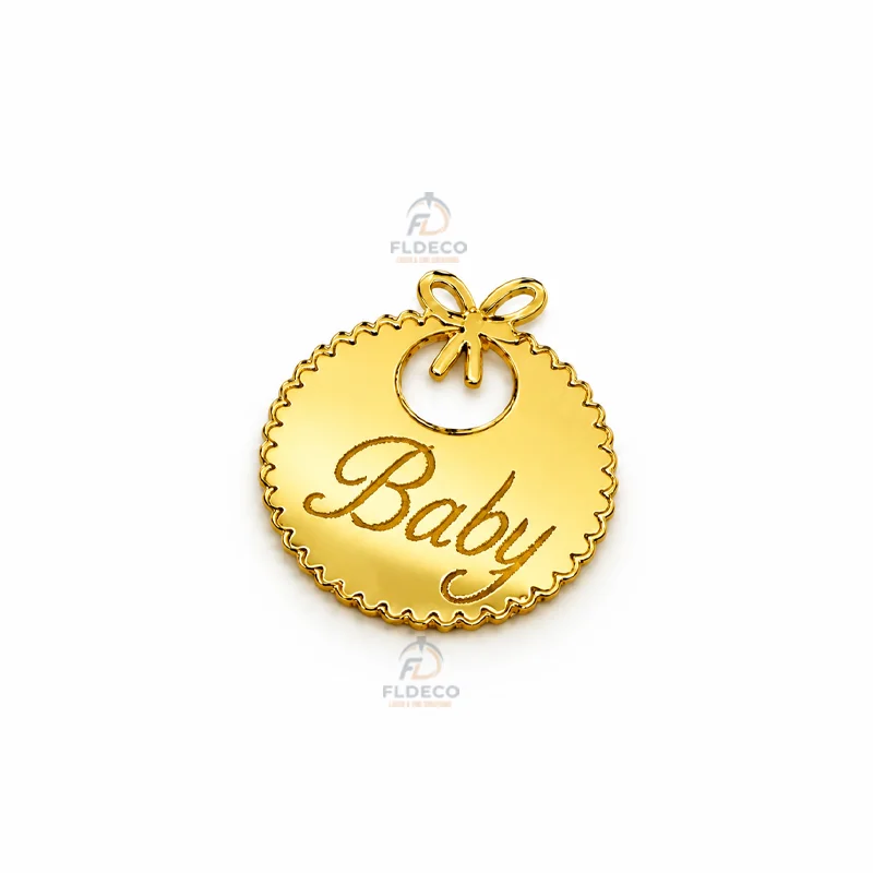 Pastilles Dorées "Baby bavette" – Décoration Naissance & Baby Shower | Lot de 100 pcs