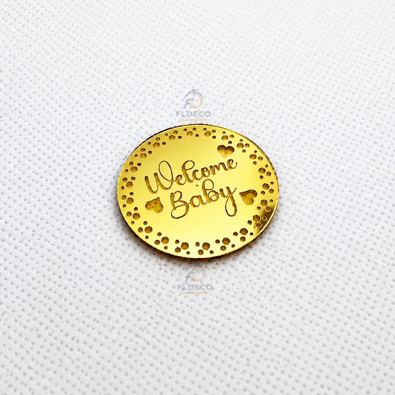 Pastilles Dorées "welcome Baby" – Décoration Naissance & Baby Shower | Lot de 100 pcs