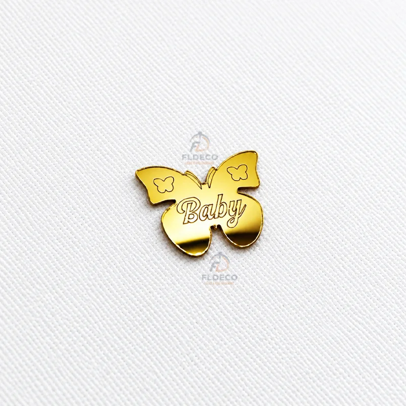 Pastilles Dorées "Baby papillon" – Décoration Naissance & Baby Shower | Lot de 100 pcs