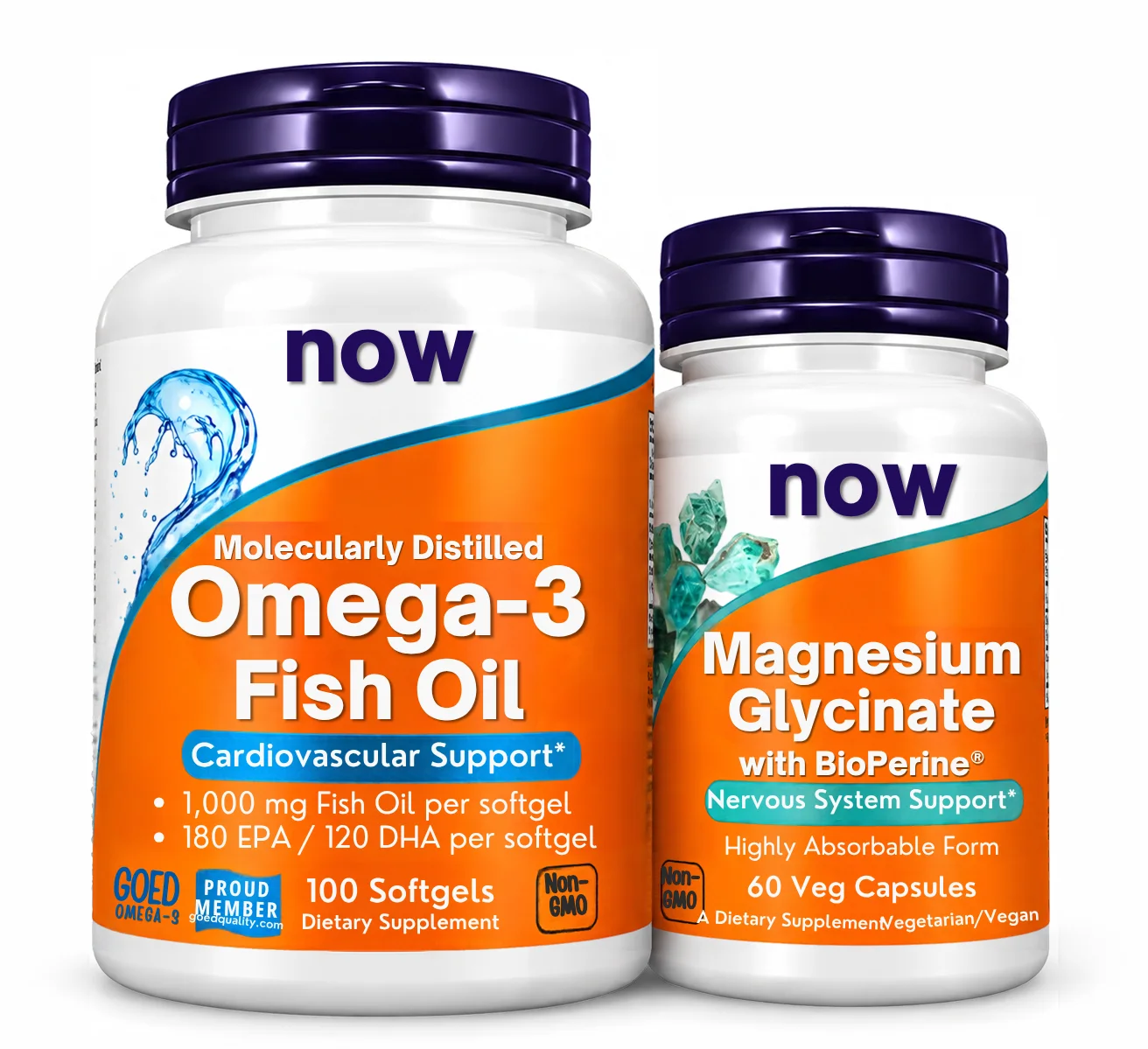 Pack Bien-être & Vitalité – Omega-3 + Magnesium Glycinate NOW Foods