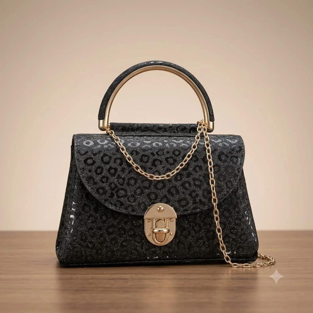 Aura Léopard : Le Sac à Main Scintillant au Luxe Audacieux