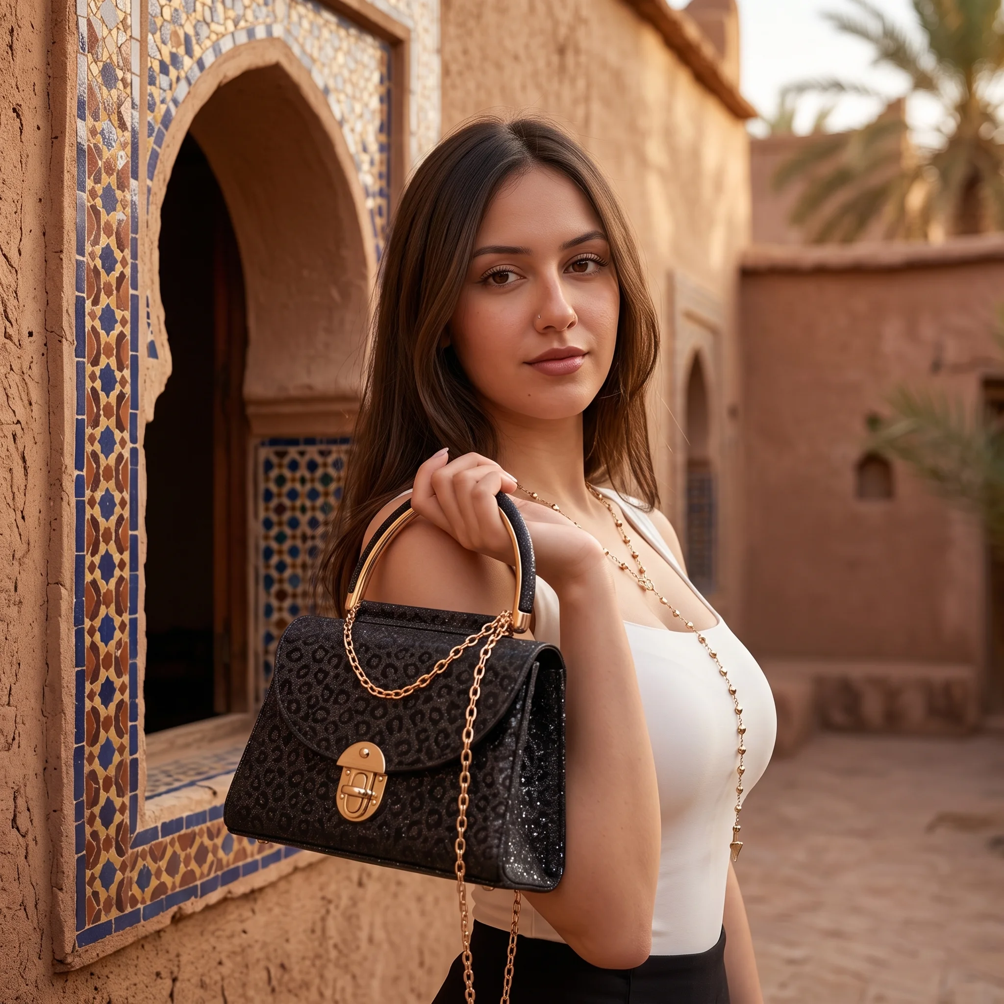 Aura Léopard : Le Sac à Main Scintillant au Luxe Audacieux