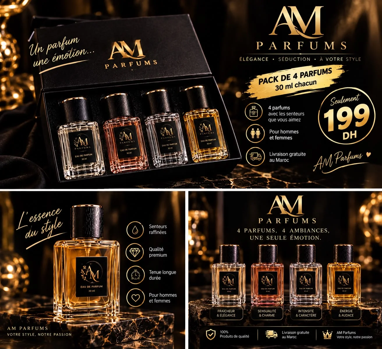🔥 Pack 3 Parfums – AM Parfum 🔥 50 ML