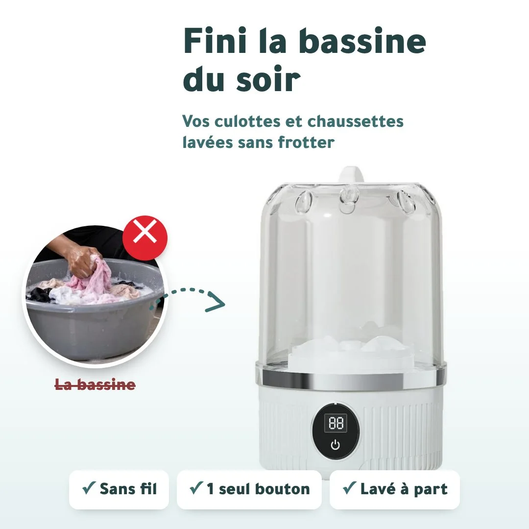 Mini Machine à Laver Sans Fil – Fini la bassine du soir