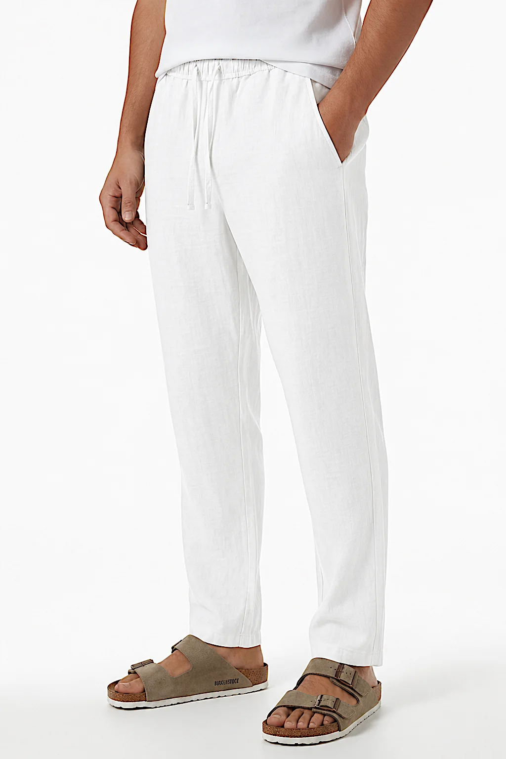 Pantalon Homme en Pur Lin Relaxed Fit