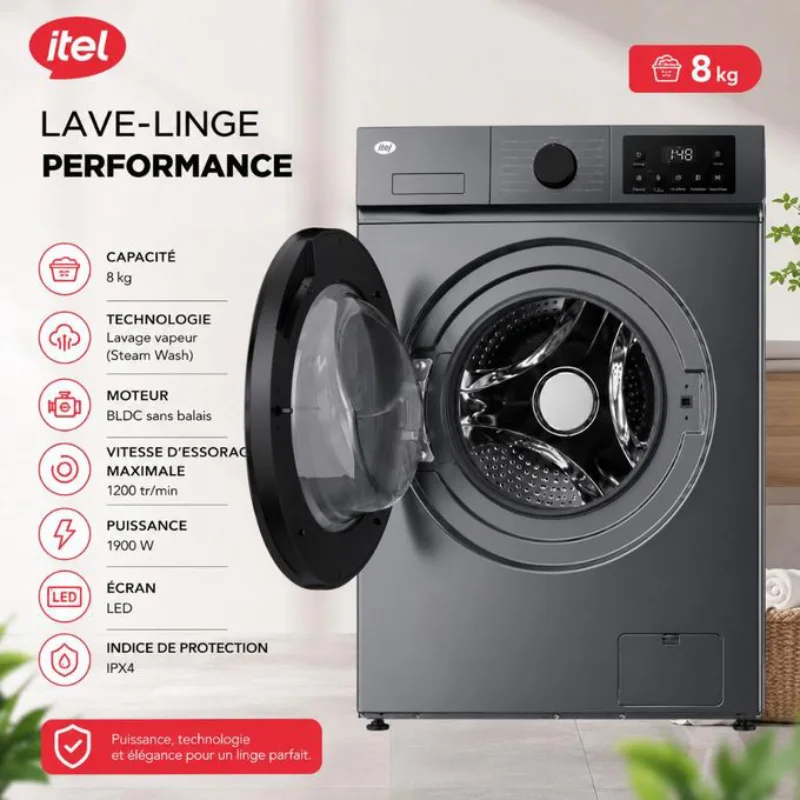 ITEL Washing Machine 8KG – Machine à Laver 8kg 🇲🇦