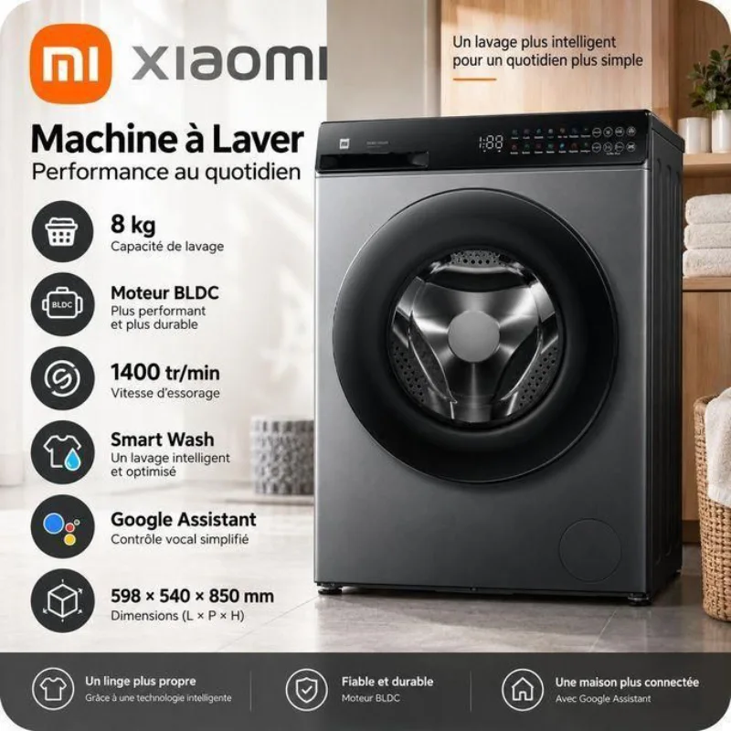 Xiaomi Mijia Front Load Washer 8KG – Machine à Laver 🇲🇦