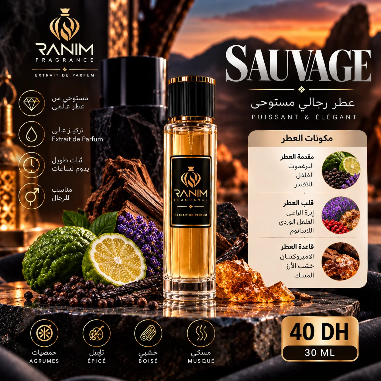 Sauvage – عطر رجالي  | Extrait de Parfum 30ML
