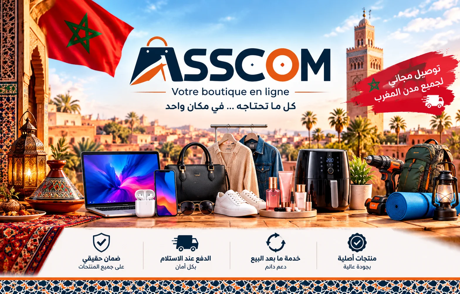 تشكيلة متنوعة من منتجات ASSCOM للتسوق عبر الإنترنت في المغرب