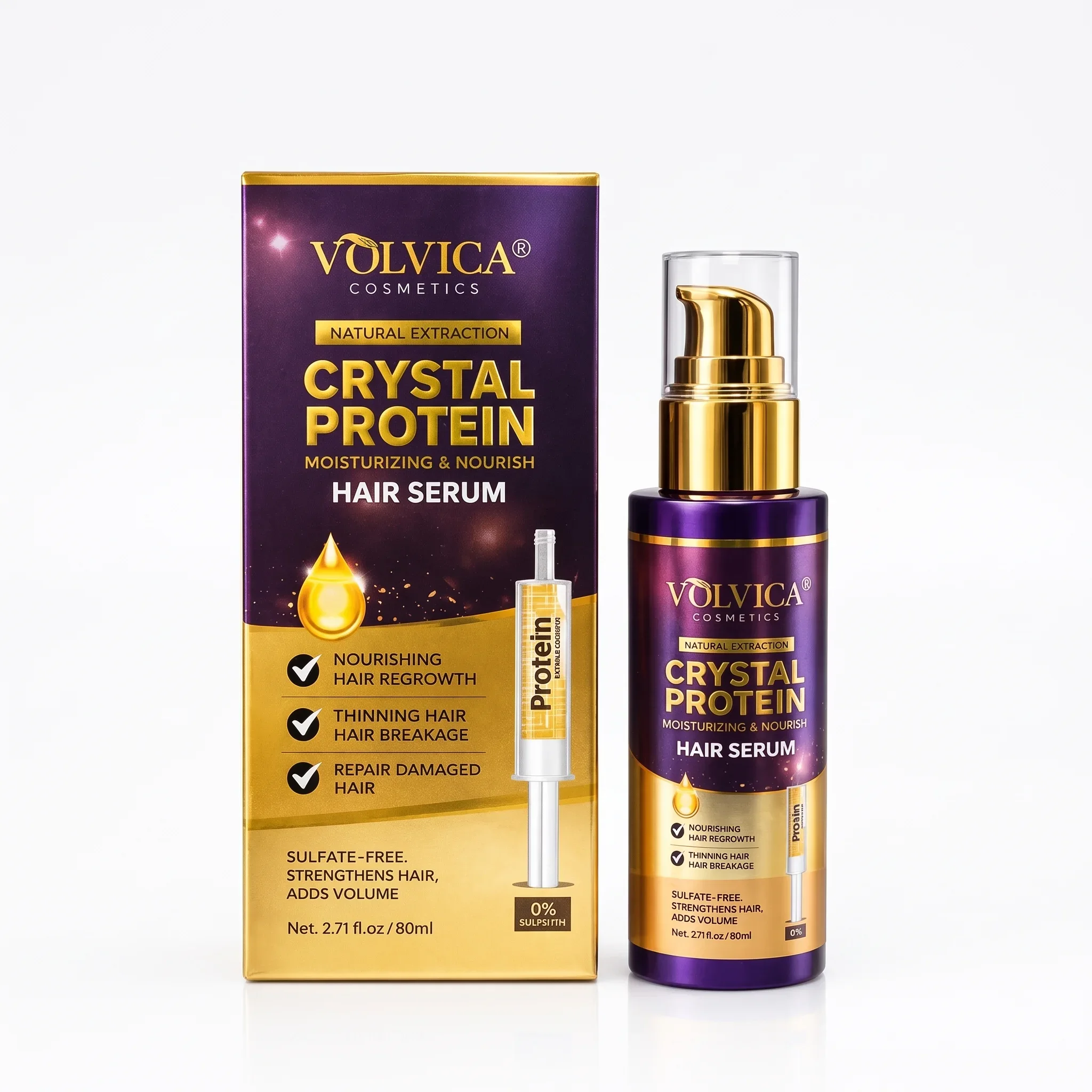 Sérum Capillaire Crystal Protein Volvica - 80 ml