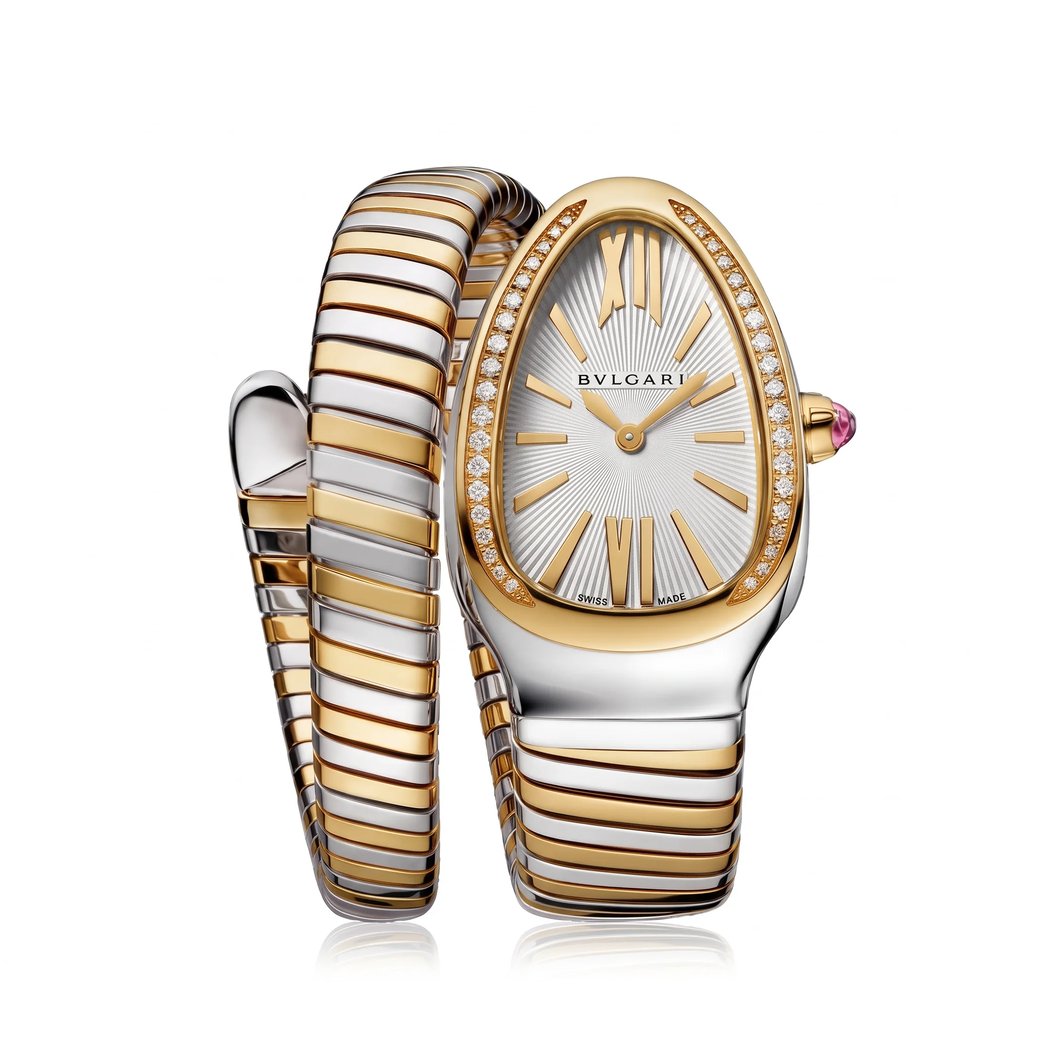 Bvlgari Serpenti Tubogas SP35C6SPGD.2T – Montre Femme Bicolore en Jaune Doré et Acier