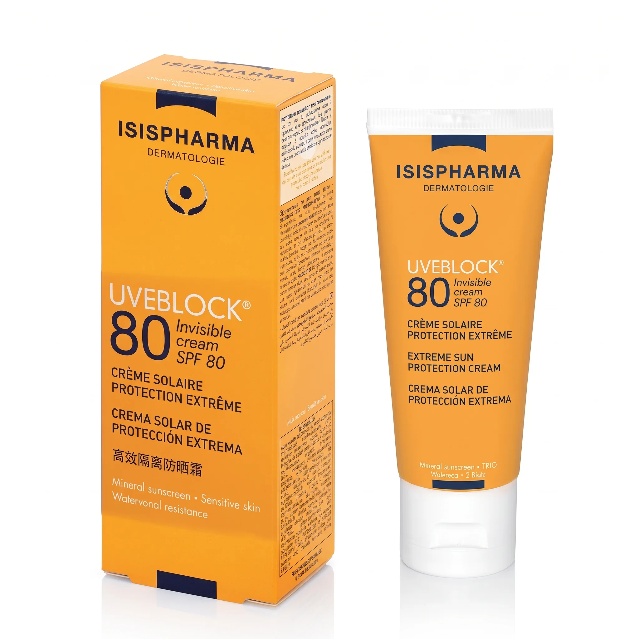 IsisPharma - Uveblock 80 Invisible Crème Solaire SPF80 Peaux Sensibles 40ml