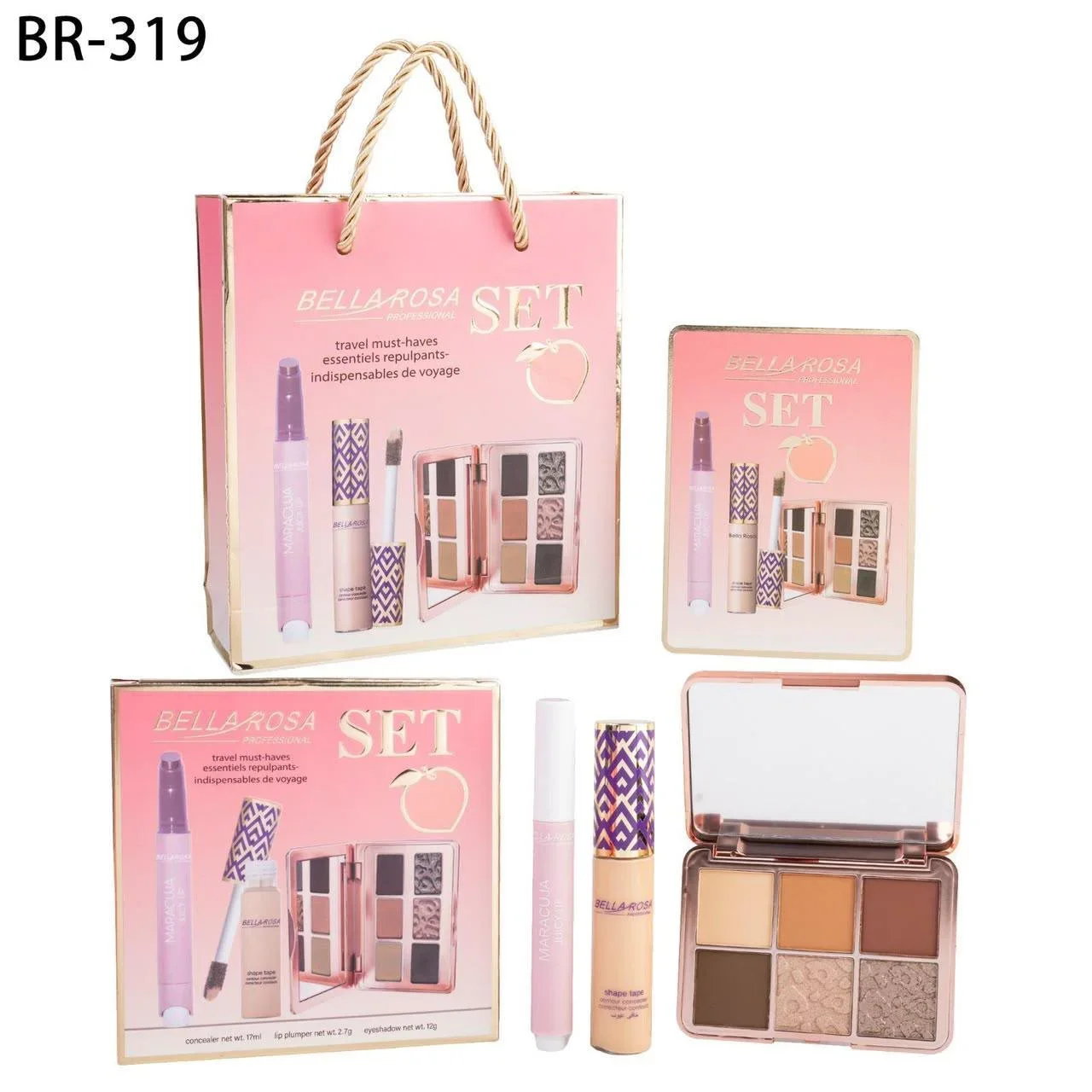 Coffret de maquillage Bella Rosa "Travel Must-Haves" (BR-319)