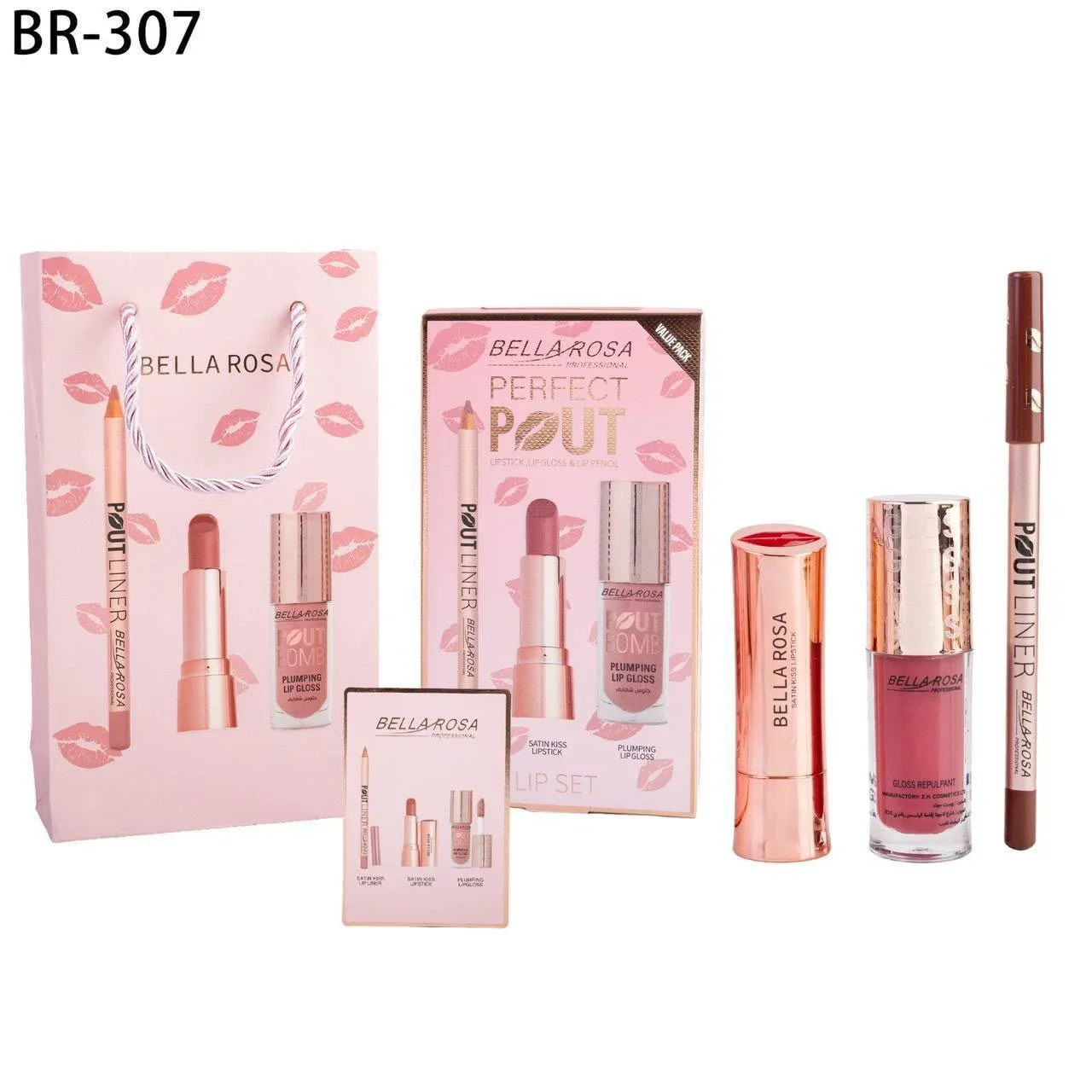 Pack à lèvres Bella Rosa "Perfect Pout" (BR-307)