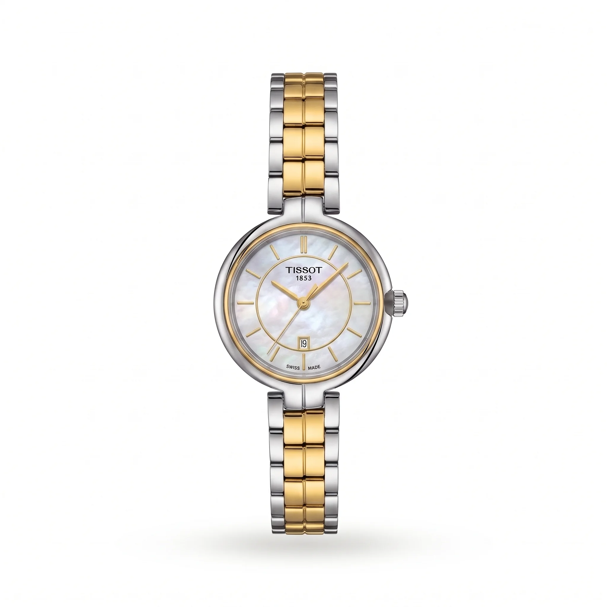 Tissot T-Lady Flamingo T094.210.22.111.00 – Montre Femme Bicolore à Cadran Nacré