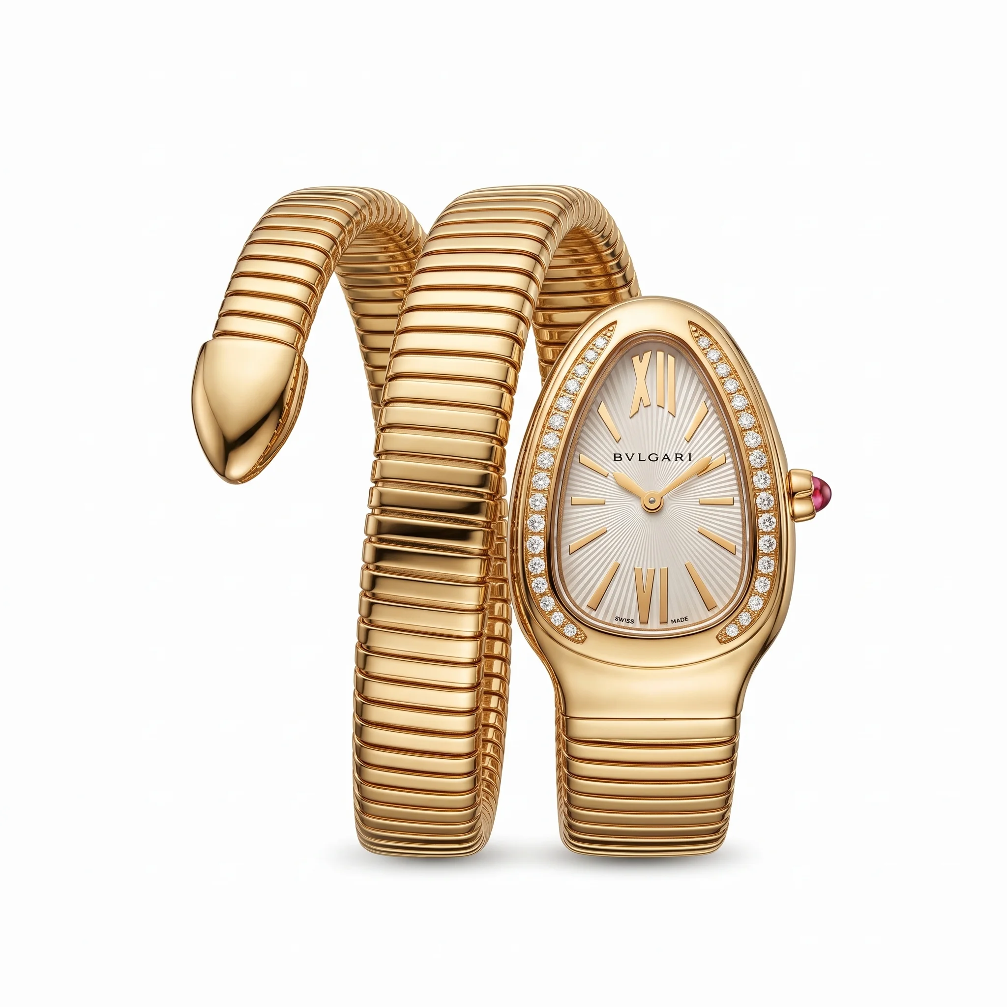 Bvlgari Serpenti Tubogas 101923 – Montre Femme en Jaune Doré Sertie