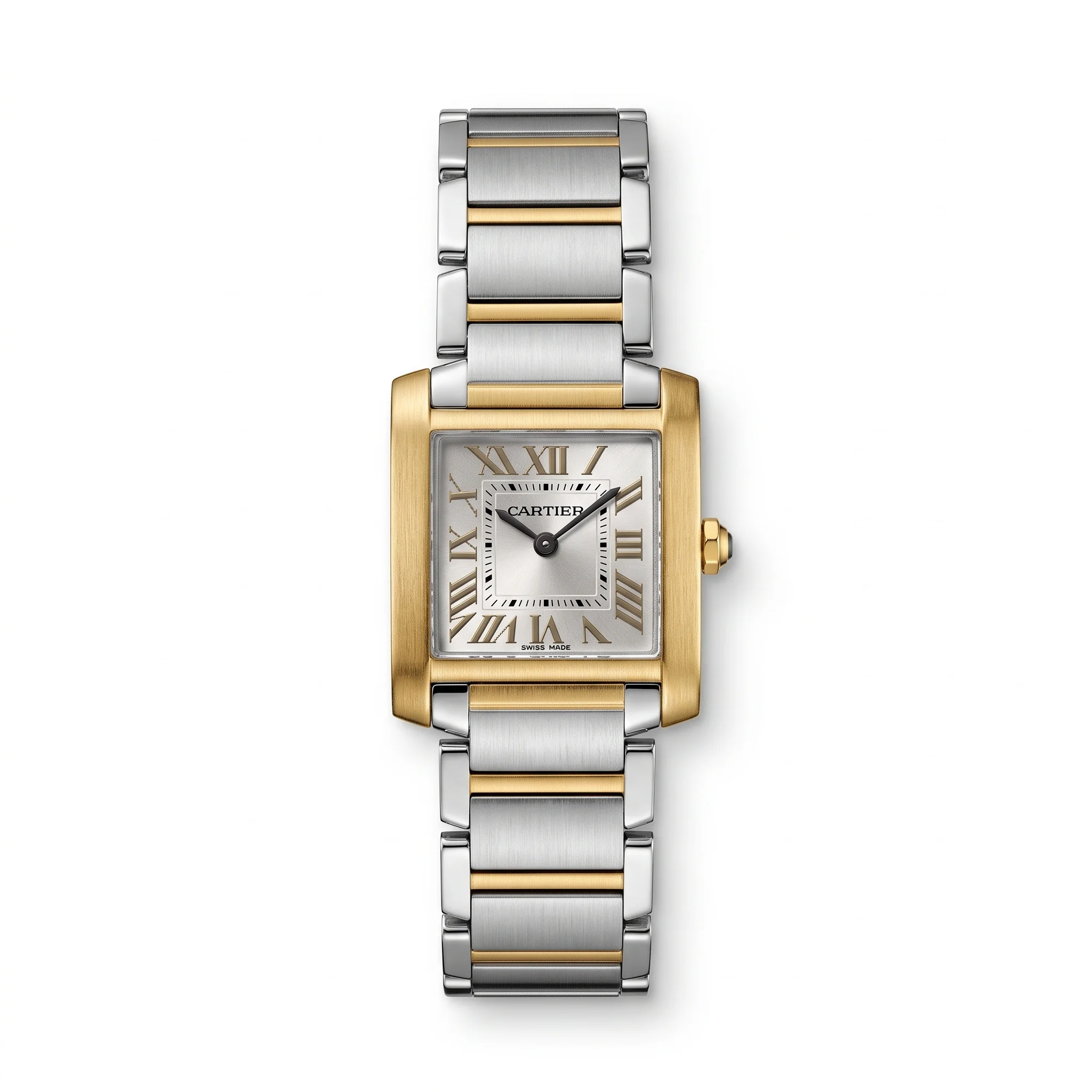 Cartier Tank Française W51007Q4 – Montre Femme Bicolore à Lunette Dorée