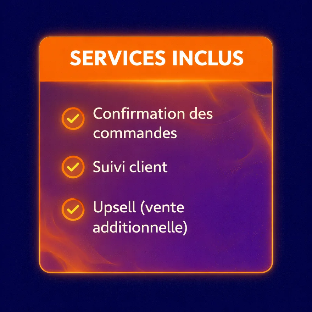 Prix : 11 DH / commande  Frais supplémentaire pour upsell